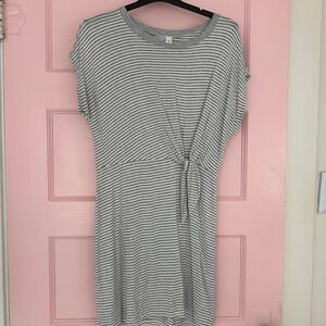 Alya Gray Striped Mini Dress